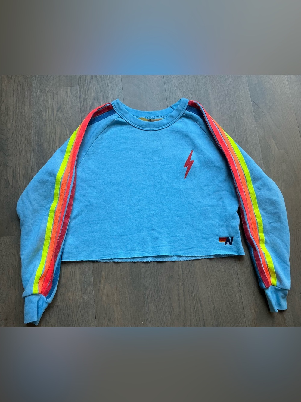 Aviator Nation bolt embroidery classic cropped sweatshirt